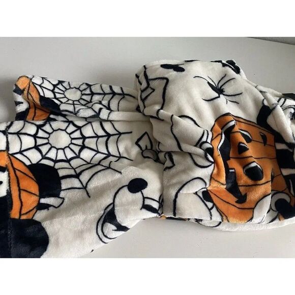 Disney Halloween Mickey Minnie Mouse Pumpkin Throw Blanket 50"x70" Spider Skull - Picture 11 of 13